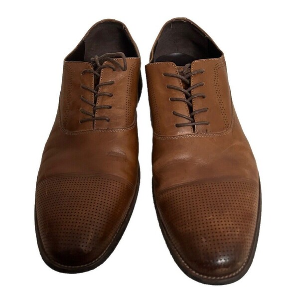 Kenneth Cole Reaction Men\'s Jean-ial Cap Toe Oxford Size 12M Brown Leather Shoe main image 11